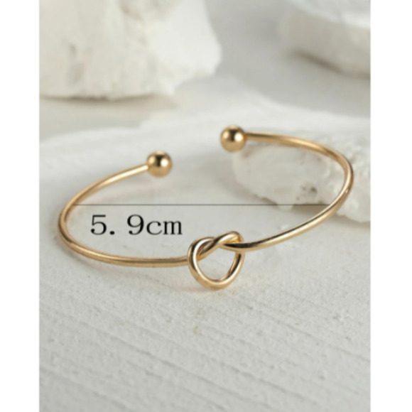 18K Gold Bangle Bracelet Gold Knot Bracelet Gold Adjustable Bracelet Gold NEW - Picture 3 of 3